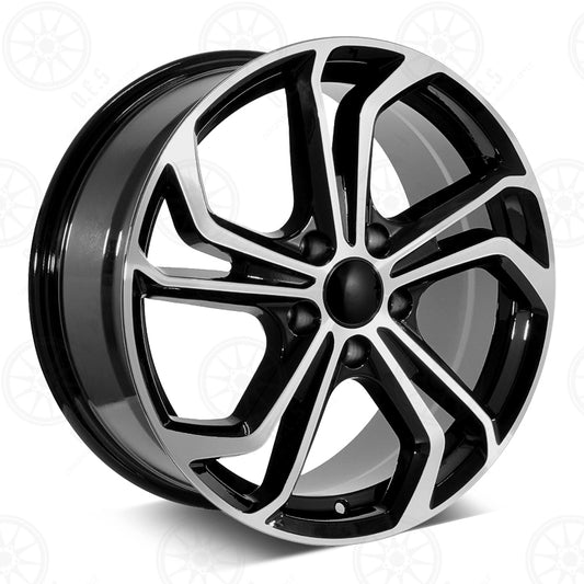 SDTW WHEELS 2020 GOLF R STYLE RA66 - MACHINED FACE/BLACK OUTLINE