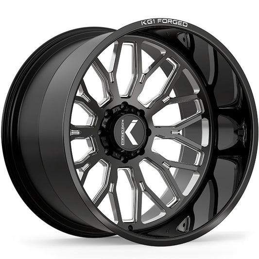 KG1 FORGED WHEELS Jacked Gloss Black Milled