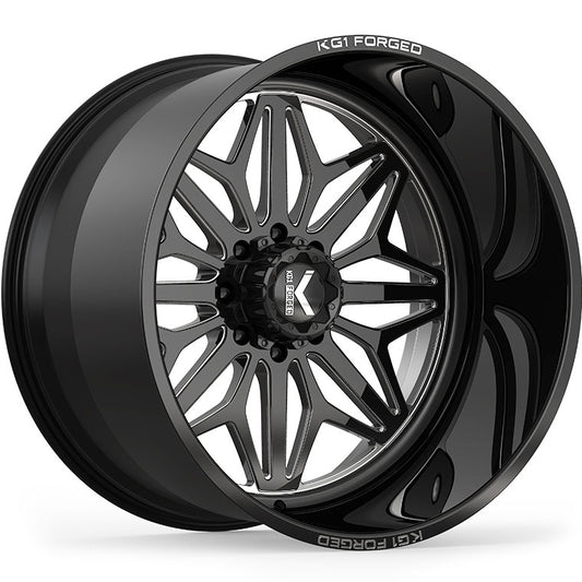 KG1 FORGED WHEELS Snow Gloss Black Milled
