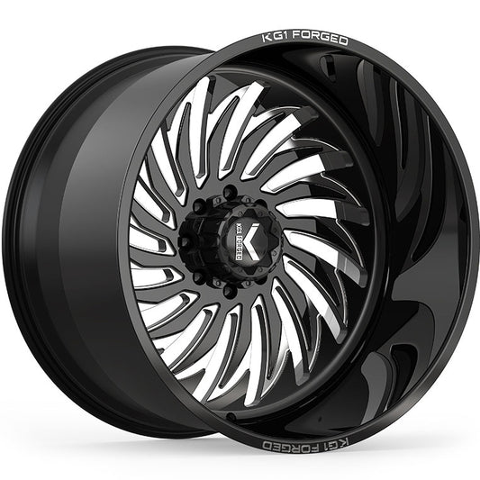 KG1 FORGED WHEELS Hurricane Gloss Black Milled DIRECTIONAL