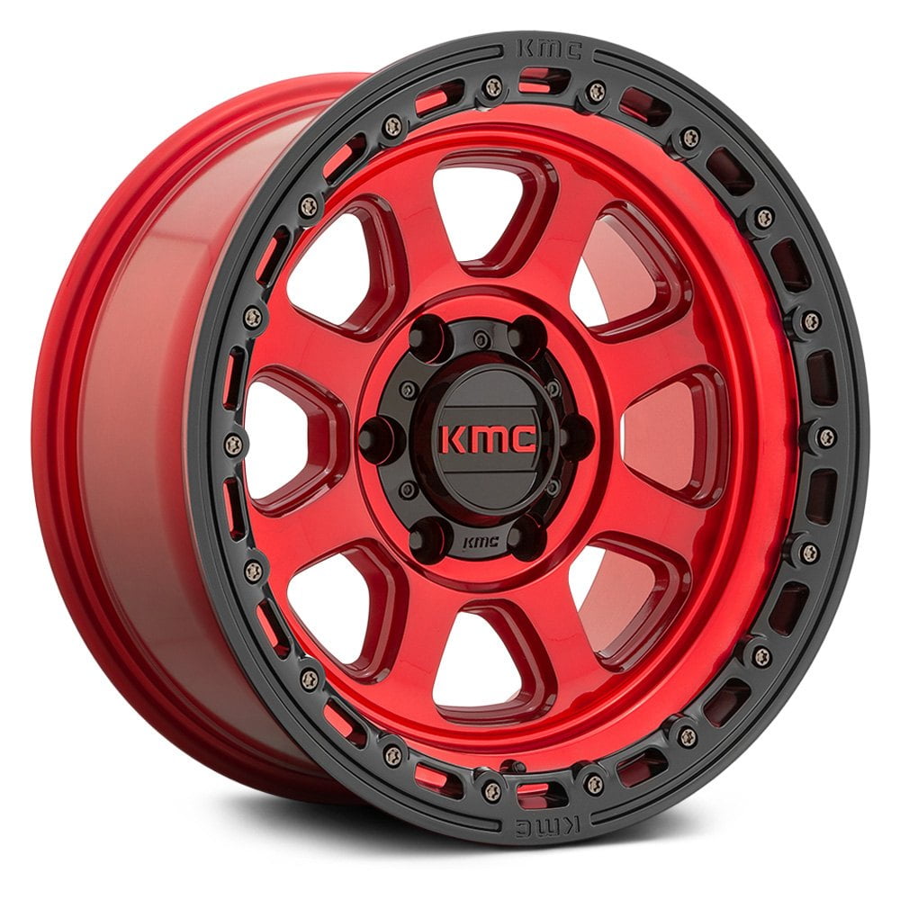 KMC WHEELS KM548 Chase Candy Red / Black Lip Tire Guys Online
