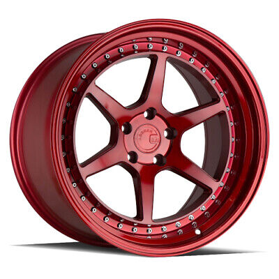 AODHAN WHEELS DS09 - Candy Red w/ (Chrome Rivets)