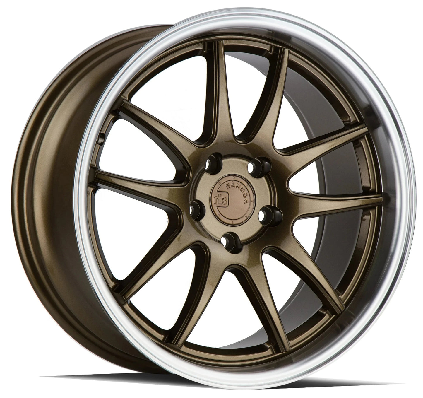 AODHAN WHEELS DS02 - Bronze w/ Machined Lip | Stylish Deep-Dish Performance Wheels for Sport, Tuner & Luxury Cars