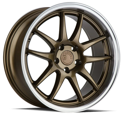 AODHAN WHEELS DS02 - Bronze w/ Machined Lip | Stylish Deep-Dish Performance Wheels for Sport, Tuner & Luxury Cars