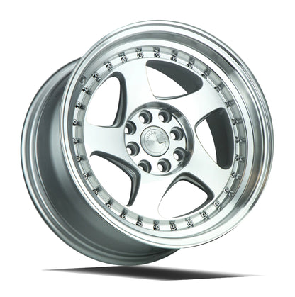 AODHAN WHEELS - Silver Machine Face | Stylish, Lightweight Wheels Crafted for a Polished Look and Optimal Performance on the Road