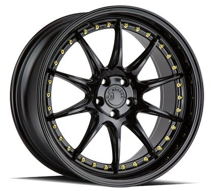 AODHAN WHEELS DS07 - Gloss Black | Bold Multi-Spoke Performance Wheels for Sport, Tuner & Luxury Cars