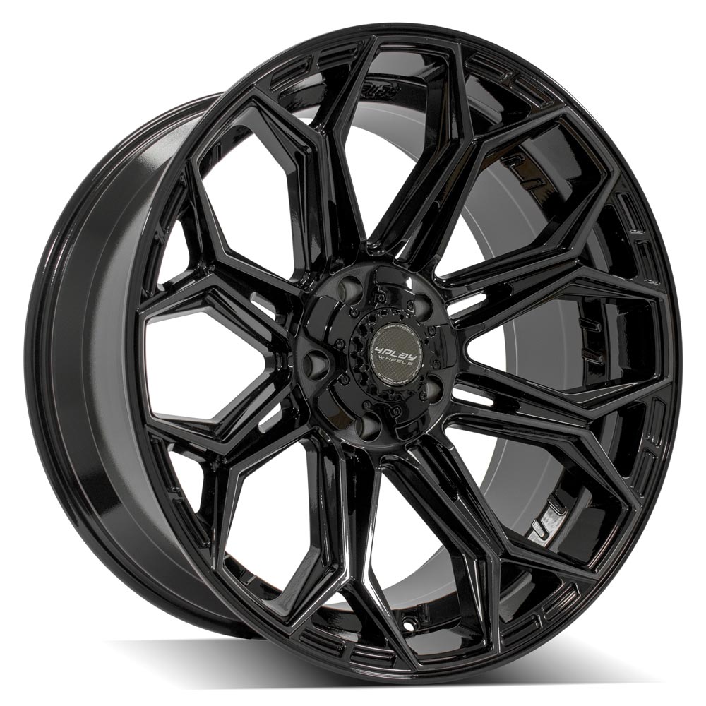 4PLAY WHEELS - 4P83 Gloss Black / Brushed Face & Tinted Clear | High-Performance Forged Wheels for Trucks & SUVs | Durable & Stylish Off-Road Rims