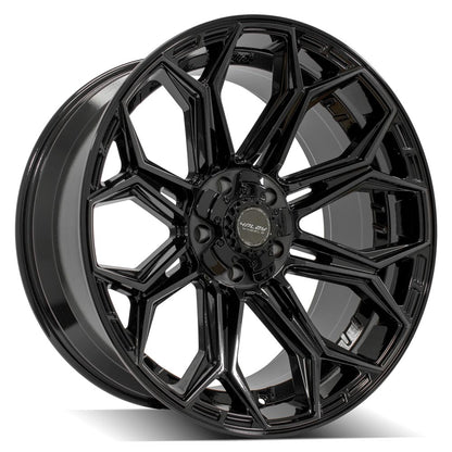 4PLAY WHEELS - 4P83 Gloss Black / Brushed Face & Tinted Clear | High-Performance Forged Wheels for Trucks & SUVs | Durable & Stylish Off-Road Rims