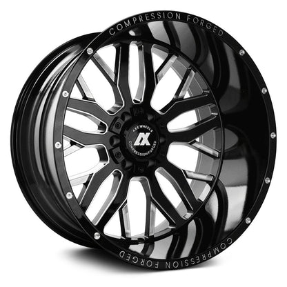 AXE Offroad AX1.0 Compression Gloss Black Milled Wheels | Rugged & Stylish Rims for Trucks & SUVs – Durable, High-Performance Off-Road Design
