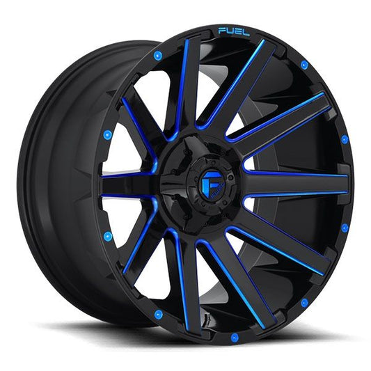 FUEL OFFROAD WHEELS - Contra D644 Gloss Black w/candy blue