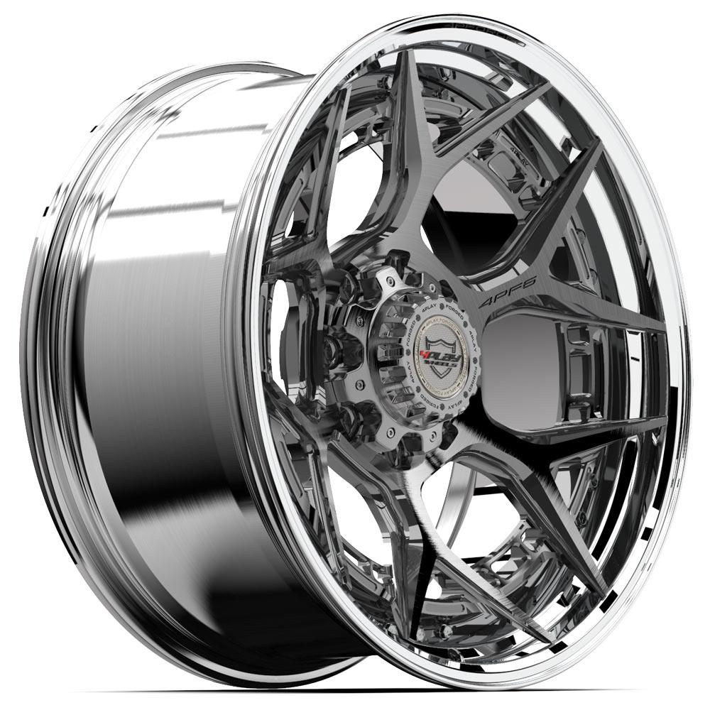 4PLAY WHEELS - 4PF6 Brushed / Tinted Clear Center & Polished Barrel | Premium Forged Wheels for Trucks & SUVs