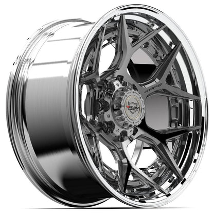 4PLAY WHEELS - 4PF6 Brushed / Tinted Clear Center & Polished Barrel | Premium Forged Wheels for Trucks & SUVs
