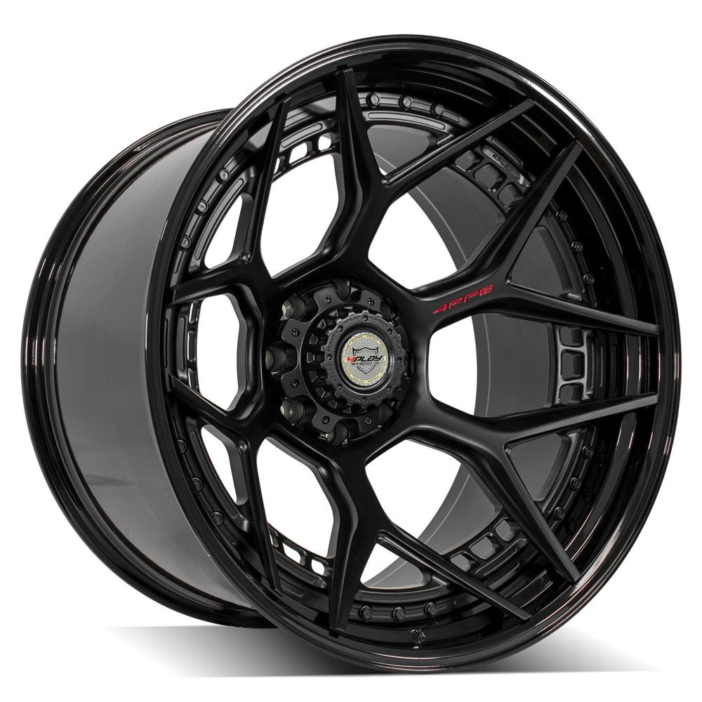 4PLAY WHEELS - 4PF6 Matte Black Center / Gloss Black Barrel | Premium Forged Wheels for Trucks & SUVs