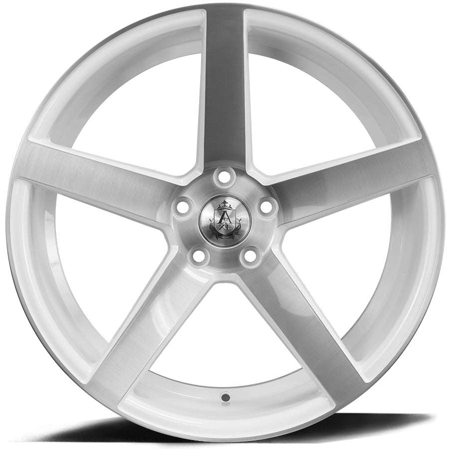 "AXE Wheels EX18 Gloss Whitebrush Face – Stylish and durable rims for trucks & SUVs, designed for high performance with a sleek, premium finish."