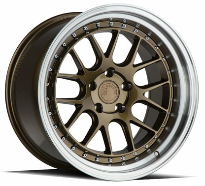 AODHAN WHEELS DS06 - Bronze w/ Machined Face | Stylish Multi-Spoke Performance Wheels for Sport, Tuner & Luxury Cars