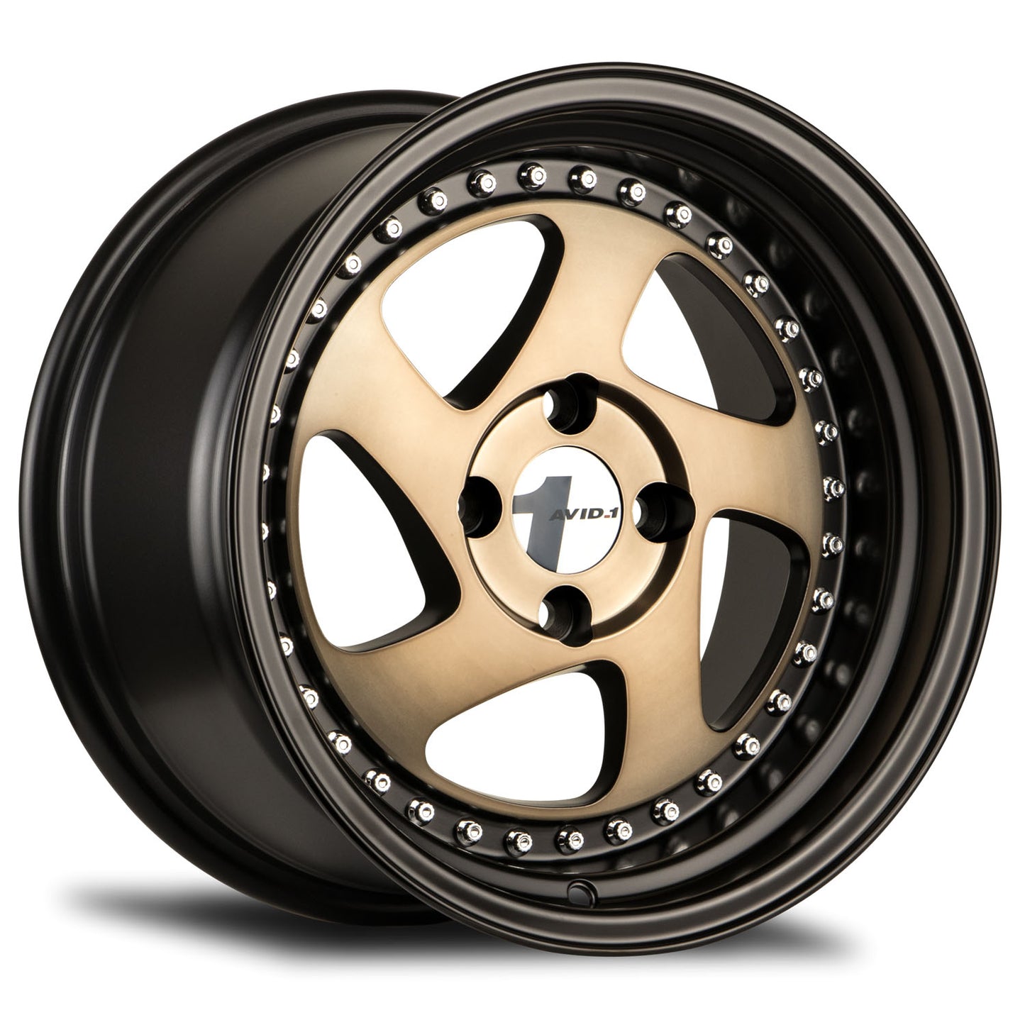 AVID1 WHEELS AV19 - Bronze Black Lip | A bold and stylish combination, featuring a rich bronze tone complemented by a sleek black lip for a dynamic contrast.