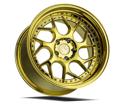 AODHAN WHEELS DS01 - Gold Vacuum | Bold, High-Performance Deep-Dish Wheels for Sport, Tuner & Luxury Cars