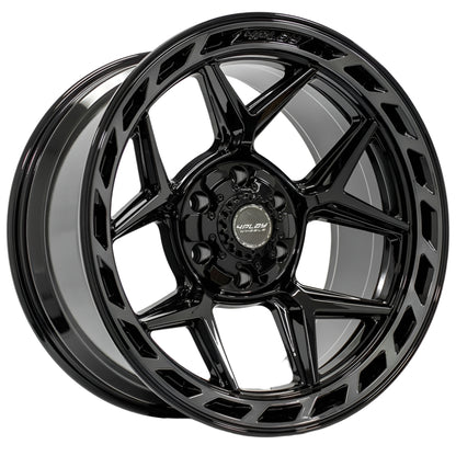 4PLAY WHEELS 4P55 – Durable Gloss Black Brushed Face Wheels for SUVs | High-Performance Off-Road Rims