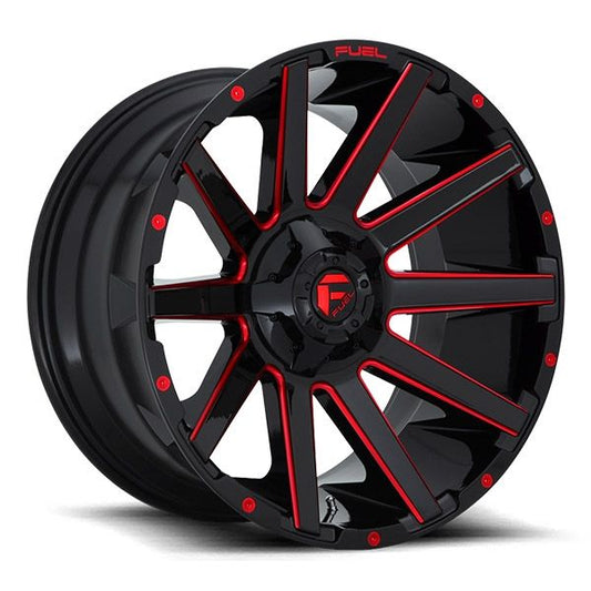 FUEL OFFROAD WHEELS - Contra D643 Gloss Black w/candy red