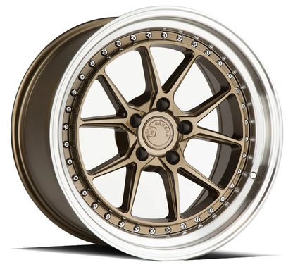 AODHAN WHEELS DS08 - Bronze w/ Machined Face | Bold Multi-Spoke Performance Wheels for Sport, Tuner & Luxury Cars