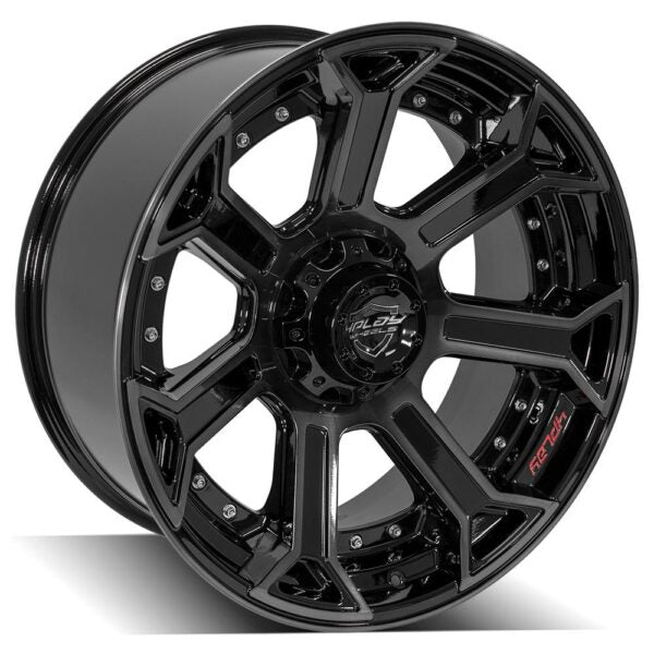 4PLAY WHEELS - 4P70 Gloss Black / Brushed Face & Tinted Clear | High-Performance Truck & SUV Wheels