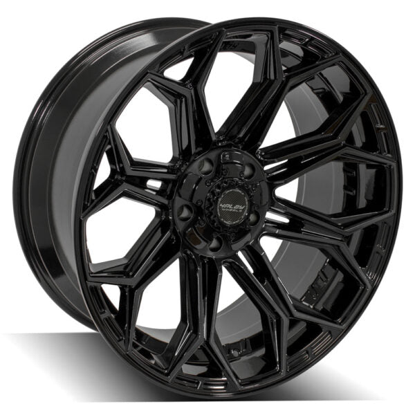 4PLAY WHEELS - 4P83 Gloss Black / Brushed Face & Tinted Clear | High-Performance Forged Wheels for Trucks & SUVs | Durable & Stylish Off-Road Rims