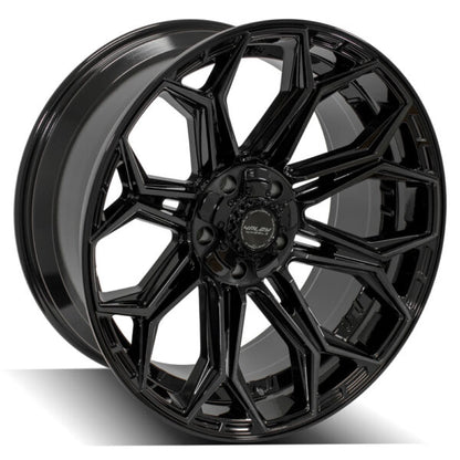 4PLAY WHEELS - 4P83 Gloss Black / Brushed Face & Tinted Clear | High-Performance Forged Wheels for Trucks & SUVs | Durable & Stylish Off-Road Rims