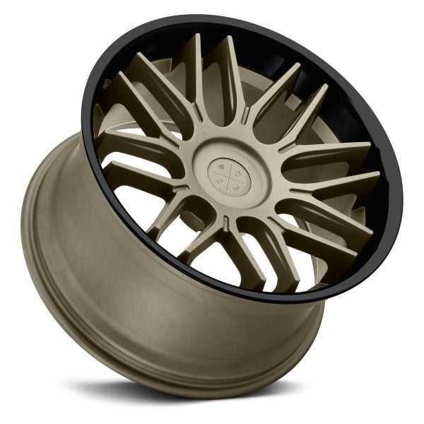 BLAQUE DIAMOND WHEELS - BD-27 Antique Matte Bronze / Gloss Black Lip