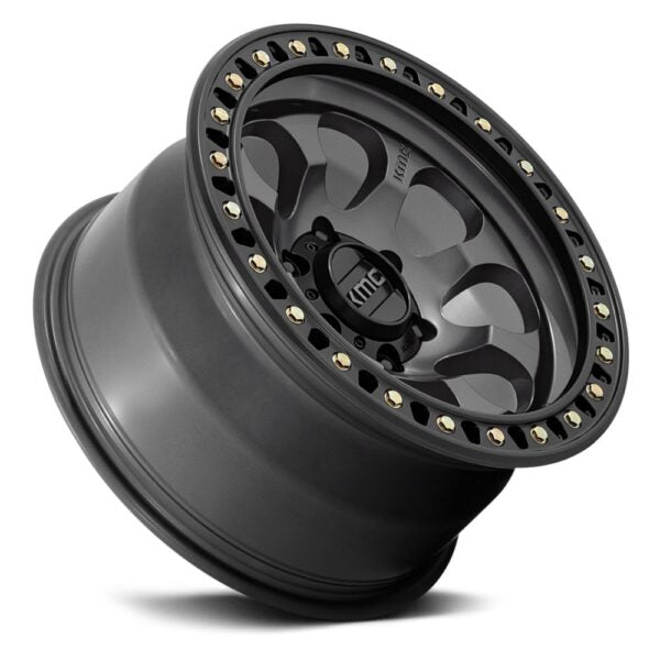 KMC WHEELS - KM550 Riot SBL Anthracite / Satin Black Lip