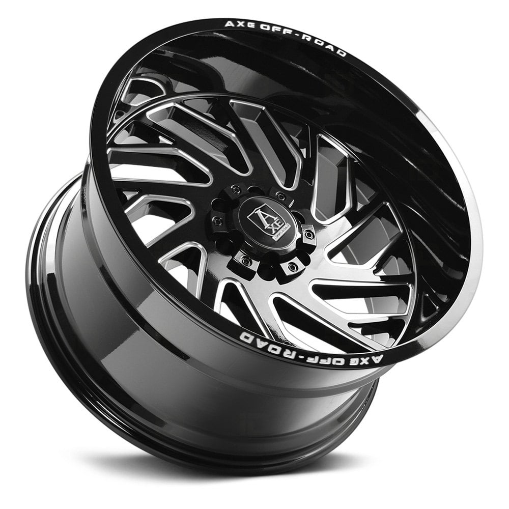 AXE Offroad Zeus Gloss Black Milled Wheels | Powerful & Stylish Rims for Trucks & SUVs – Durable, High-Performance Off-Road Design