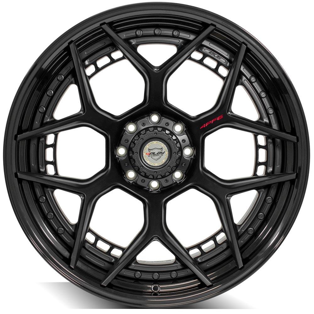 4PLAY WHEELS - 4PF6 Matte Black Center / Gloss Black Barrel | Premium Forged Wheels for Trucks & SUVs