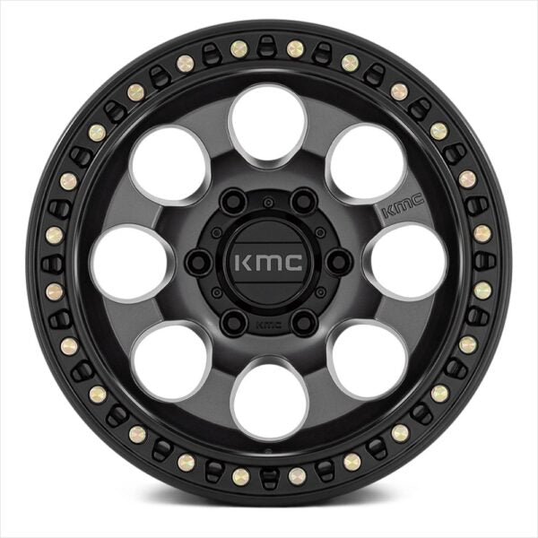 KMC WHEELS - KM550 Riot SBL Anthracite / Satin Black Lip
