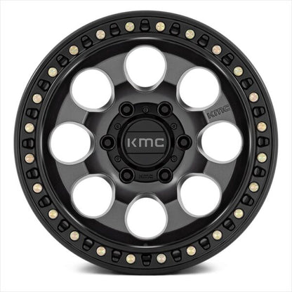 KMC WHEELS - KM550 Riot SBL Anthracite / Satin Black Lip