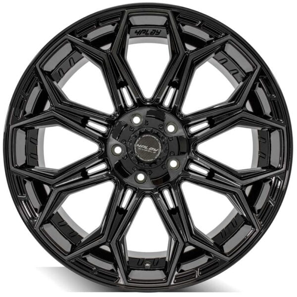 4PLAY WHEELS - 4P83 Gloss Black / Brushed Face & Tinted Clear | High-Performance Forged Wheels for Trucks & SUVs | Durable & Stylish Off-Road Rims