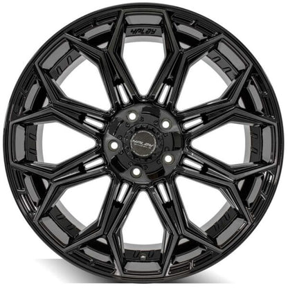 4PLAY WHEELS - 4P83 Gloss Black / Brushed Face & Tinted Clear | High-Performance Forged Wheels for Trucks & SUVs | Durable & Stylish Off-Road Rims
