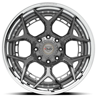 4PLAY WHEELS - 4PF6 Brushed / Tinted Clear Center & Polished Barrel | Premium Forged Wheels for Trucks & SUVs