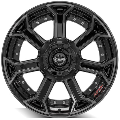 4PLAY WHEELS - 4P70 Gloss Black / Brushed Face & Tinted Clear | High-Performance Truck & SUV Wheels