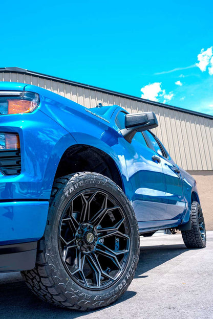 4PLAY WHEELS - 4P83 Gloss Black / Brushed Face & Tinted Clear | High-Performance Forged Wheels for Trucks & SUVs | Durable & Stylish Off-Road Rims