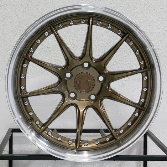 AODHAN WHEELS DS07 - Bronze w/ Machined Face | Lightweight, Stylish, and High-Performance Wheels for Sport, Tuner & Luxury Cars