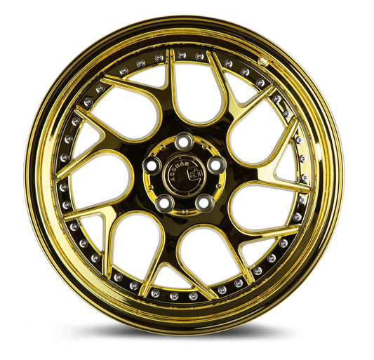 AODHAN WHEELS DS01 - Gold Vacuum | Bold, High-Performance Deep-Dish Wheels for Sport, Tuner & Luxury Cars