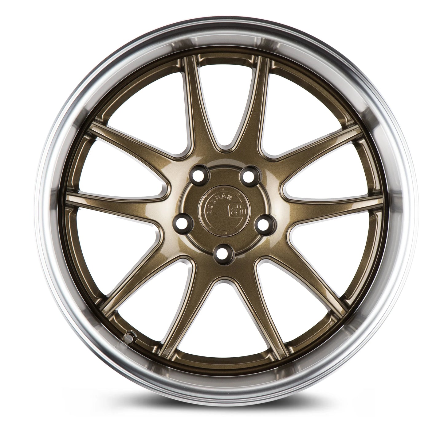 AODHAN WHEELS DS02 - Bronze w/ Machined Lip | Stylish Deep-Dish Performance Wheels for Sport, Tuner & Luxury Cars
