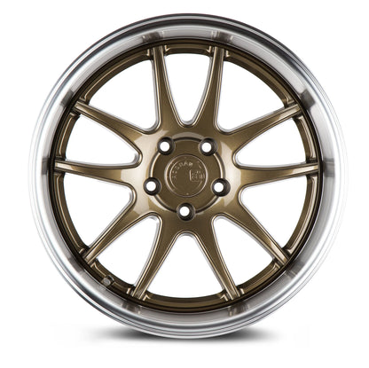 AODHAN WHEELS DS02 - Bronze w/ Machined Lip | Stylish Deep-Dish Performance Wheels for Sport, Tuner & Luxury Cars
