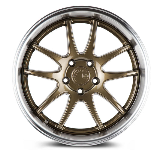 AODHAN WHEELS DS02 - Bronze w/ Machined Lip | Stylish Deep-Dish Performance Wheels for Sport, Tuner & Luxury Cars